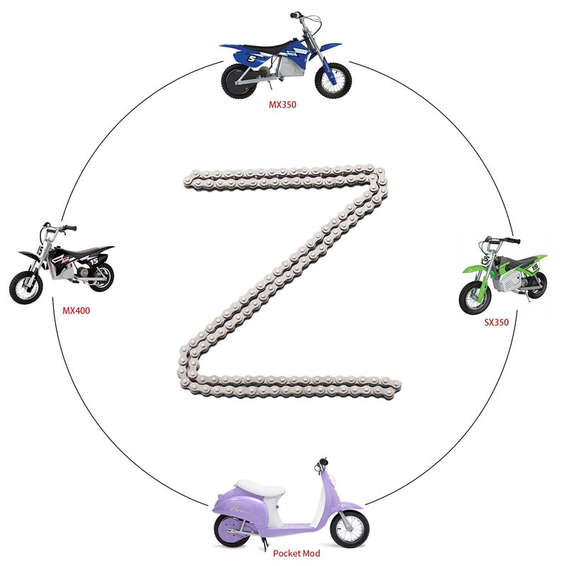 KAMIER 25H Drive Chain 126 Link for Razor MX350 MX400 ZR350 SX350 McGrath Dirt Rocket Bike Kids Electric Pocket Mod Mini Euro Bella Vapor Sweet Pea Scooter Motovox MBxXSe MotoTec MT-MB Mini Bike Parts - Image 4
